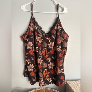 SHEIN Navy Floral Lace Cami Top